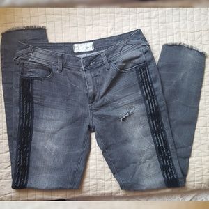 Free People Black Beaded Skinny Jeans